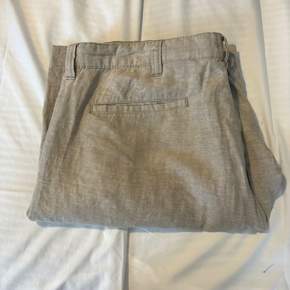 Bruno Linen Shorts Mens 38 Tan Classic Fit Washable Summer Beach Coastal Casual